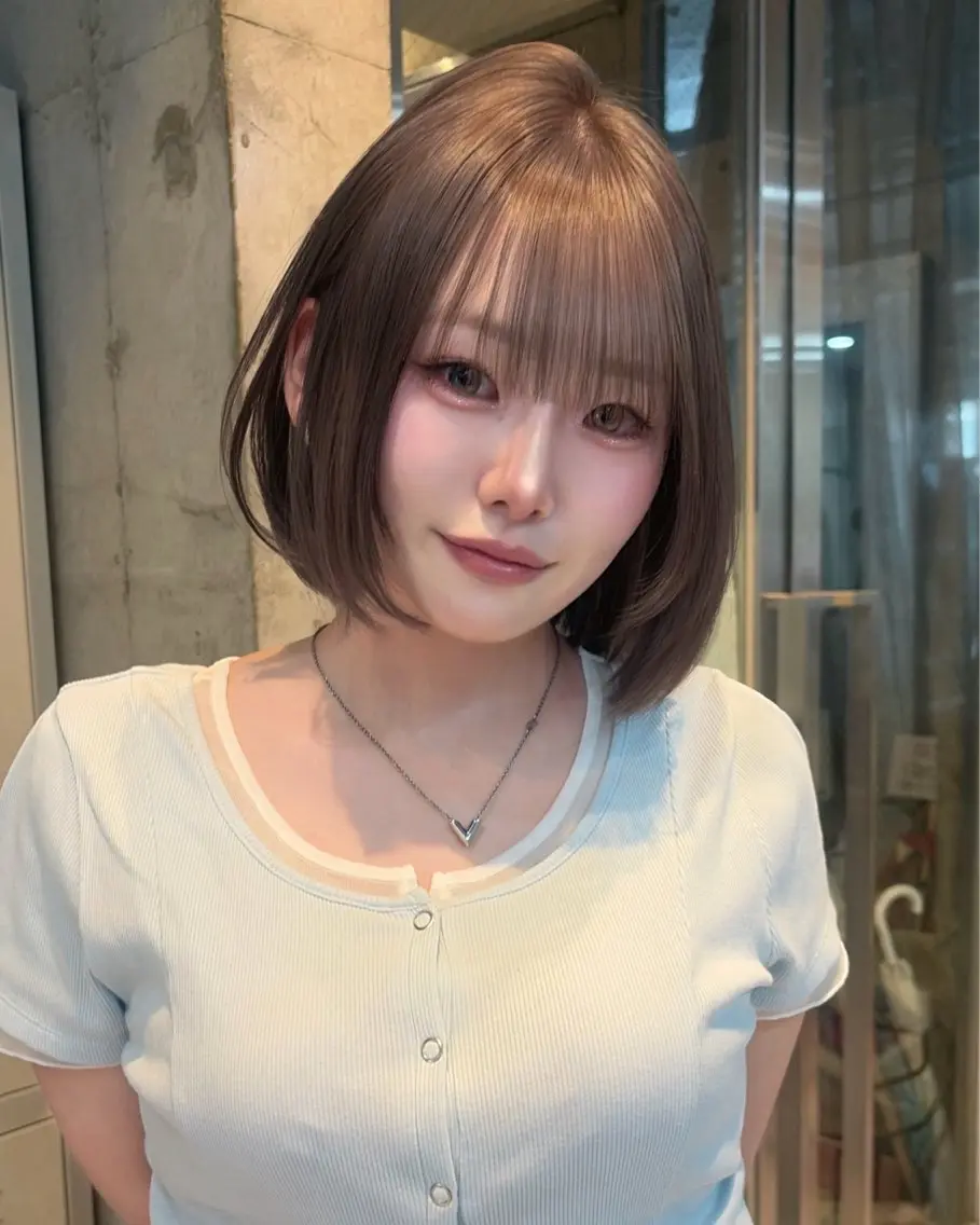 ショート カラー ブリーチ 透明感カラー ヘアカラー 韓国/透明感カラー みのり 🕊️のヘアスタイル