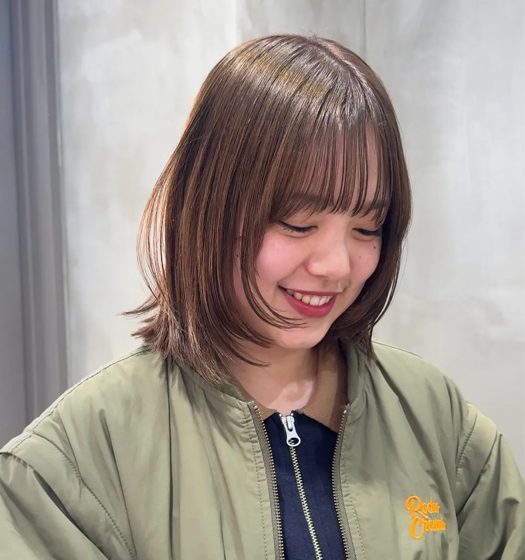 ミディアム カラー 透明感カラー レイヤーカット 🍈yurina 福岡/パーマ🍈のヘアスタイル