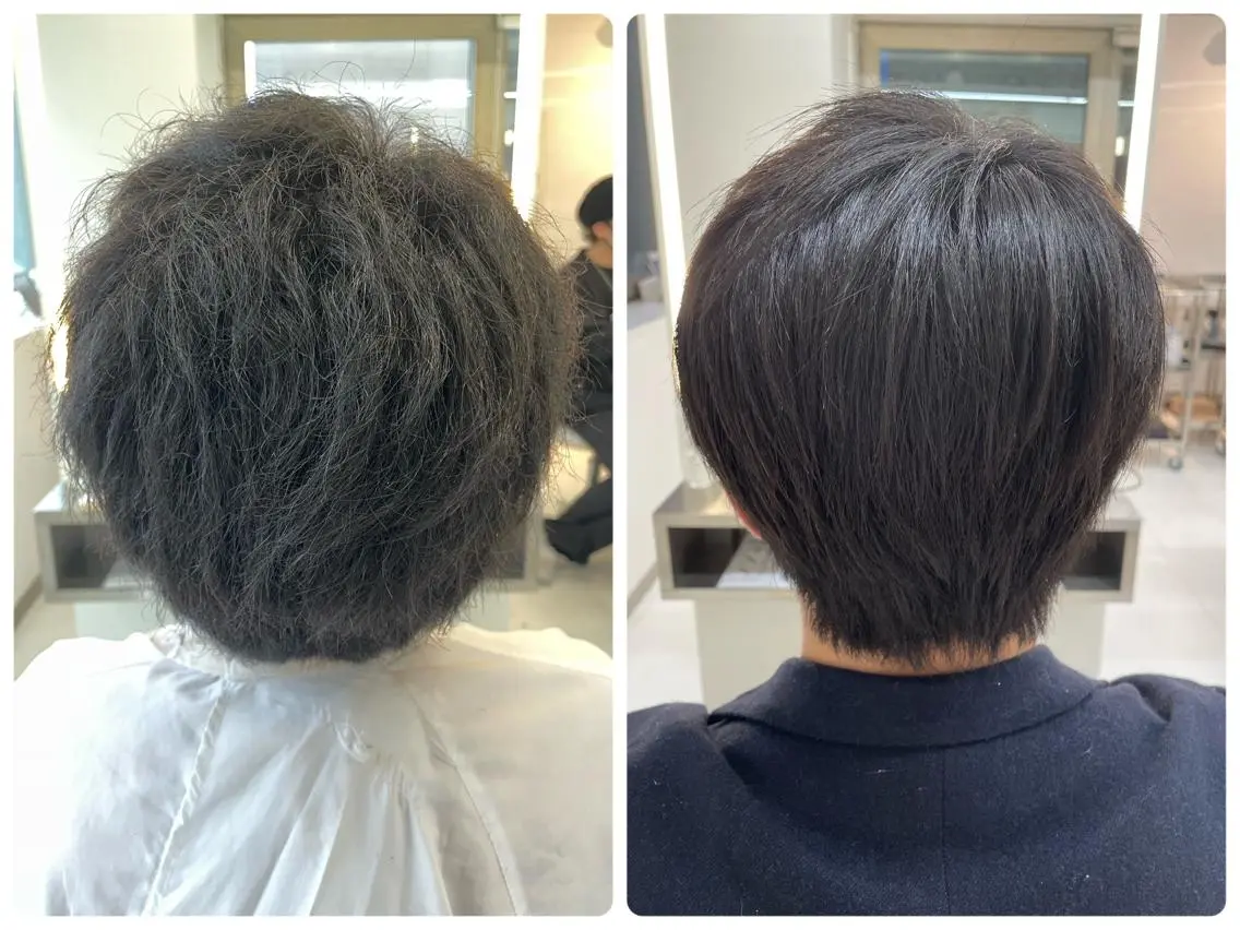 ショート メンズ 縮毛矯正 💈髪質改善メニュー 佐藤 萌💈のヘアスタイル