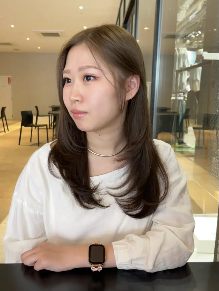 ✂️カット✖️🧡✨️ケアカラー【髪質改善カラー】(ロング料金有り)の写真