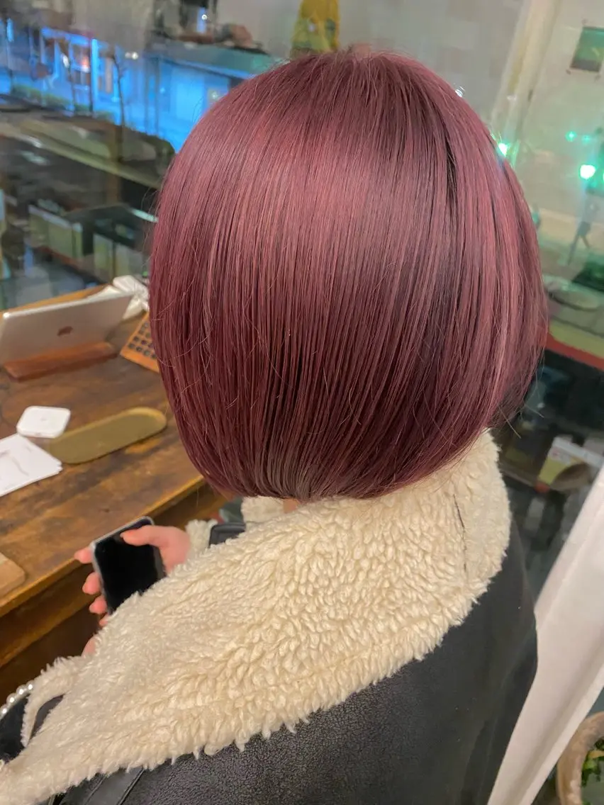 ミディアム カラー ブリーチ カシス ピンクカラー ヘアカラー 🌷pasapas/ すみれ🌷のヘアスタイル
