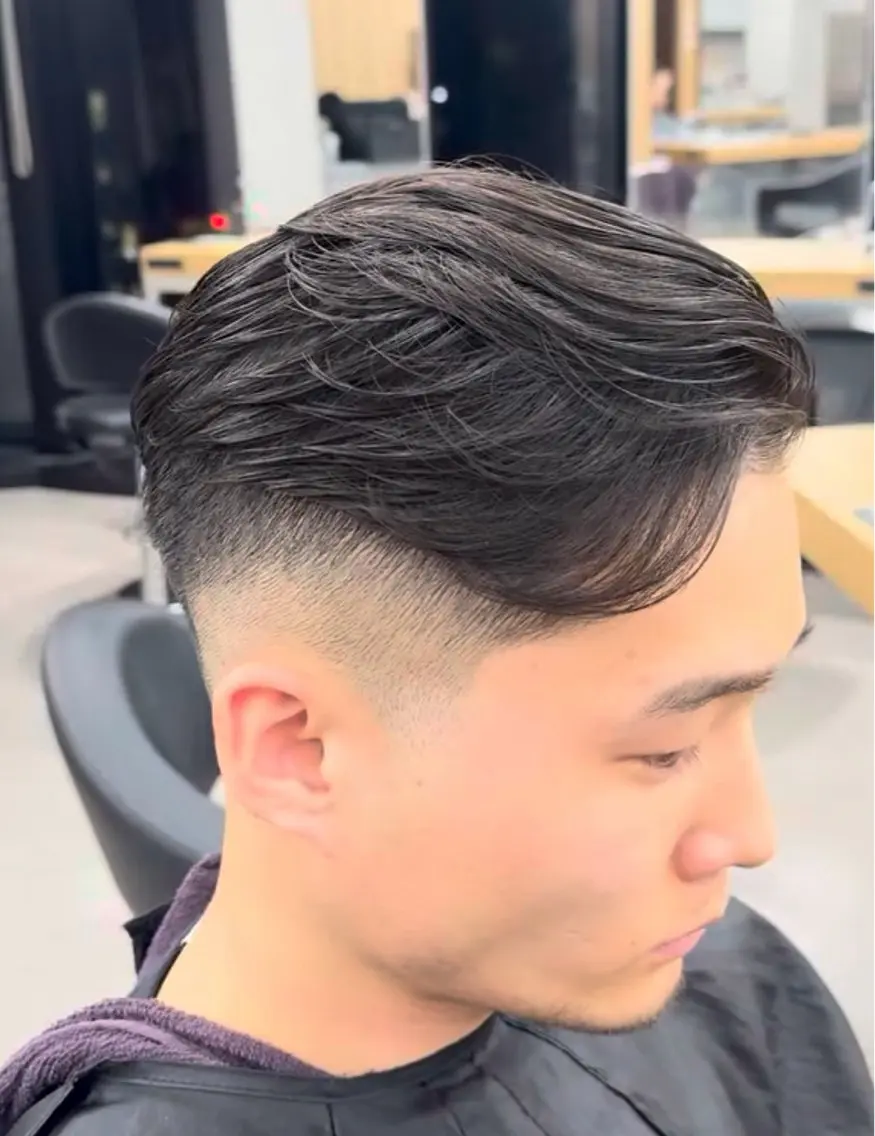 ショート パーマ メンズ フェードカット メンズパーマ ニュアンスパーマ カット パーマ メンズパーマカット 達人/涼のヘアスタイル