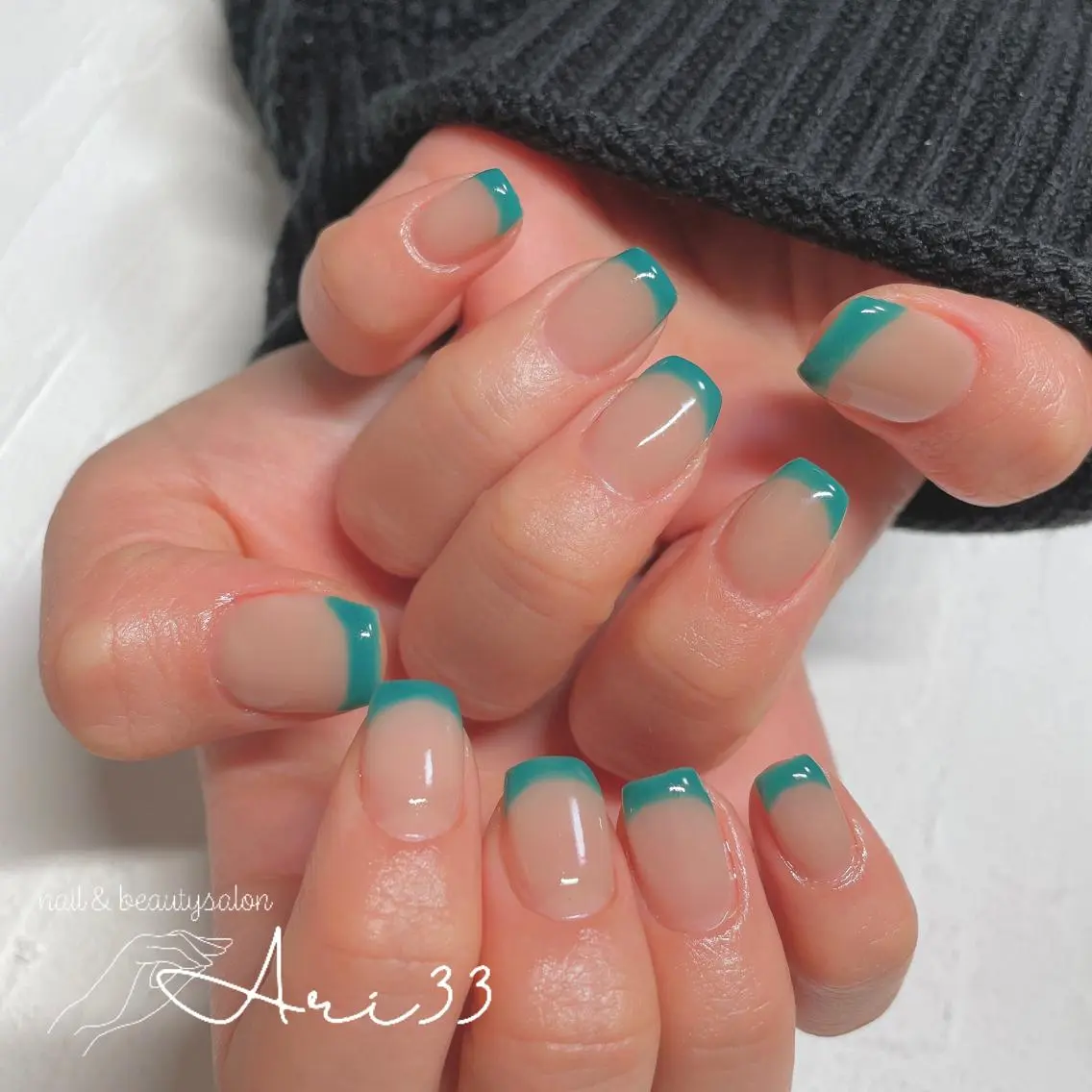 ネイル フレンチネイル シンプルネイル プライベートサロン Ari33nailのネイルデザイン