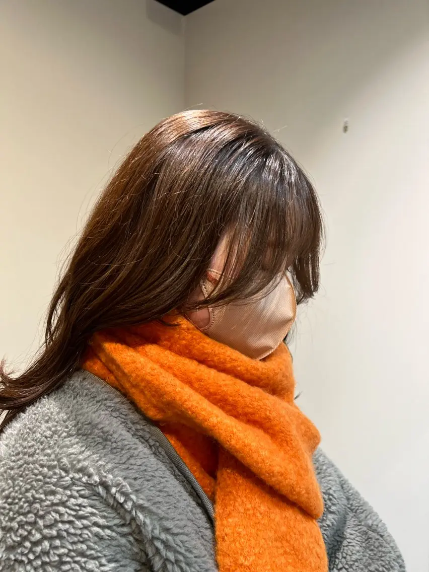 セミロング カラー 顔周りカット 韓国風ヘア カット ヘアカラー haru .のヘアスタイル