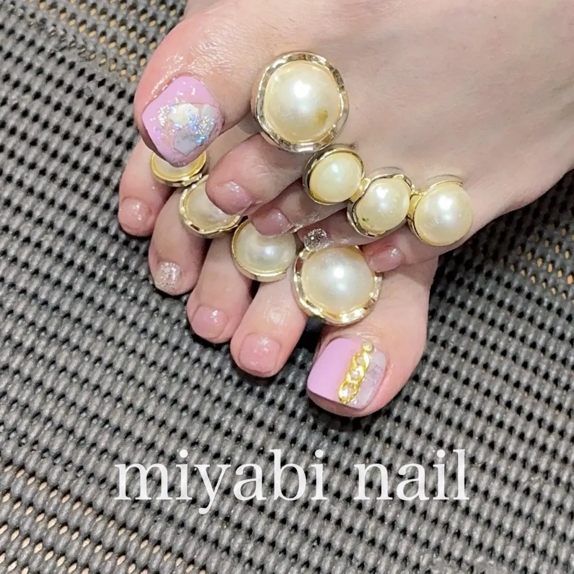 ネイル アートネイル フットネイル ジェルネイル 持ち込み フットネイル miyabi nail 桂川駅近くのネイルデザイン