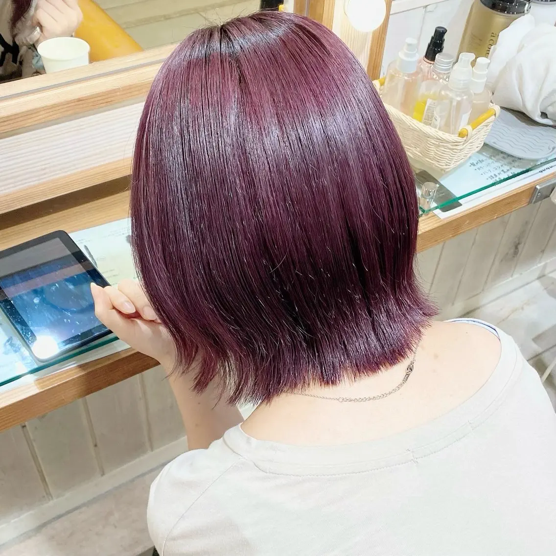ショート カラー ラベンダーカラー ピンクカラー ピンクラベンダー ボブ ヘアカラー 🌸小島友梨香🌸 ブリーチカラーのヘアスタイル