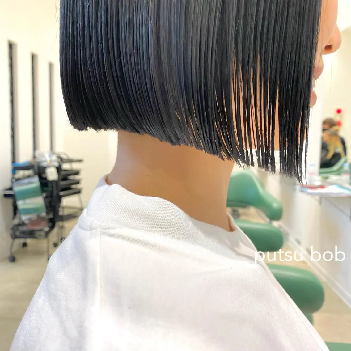 ミディアム 縮毛矯正ボブ&顔まわ レイヤー♡TOMOEのヘアスタイル