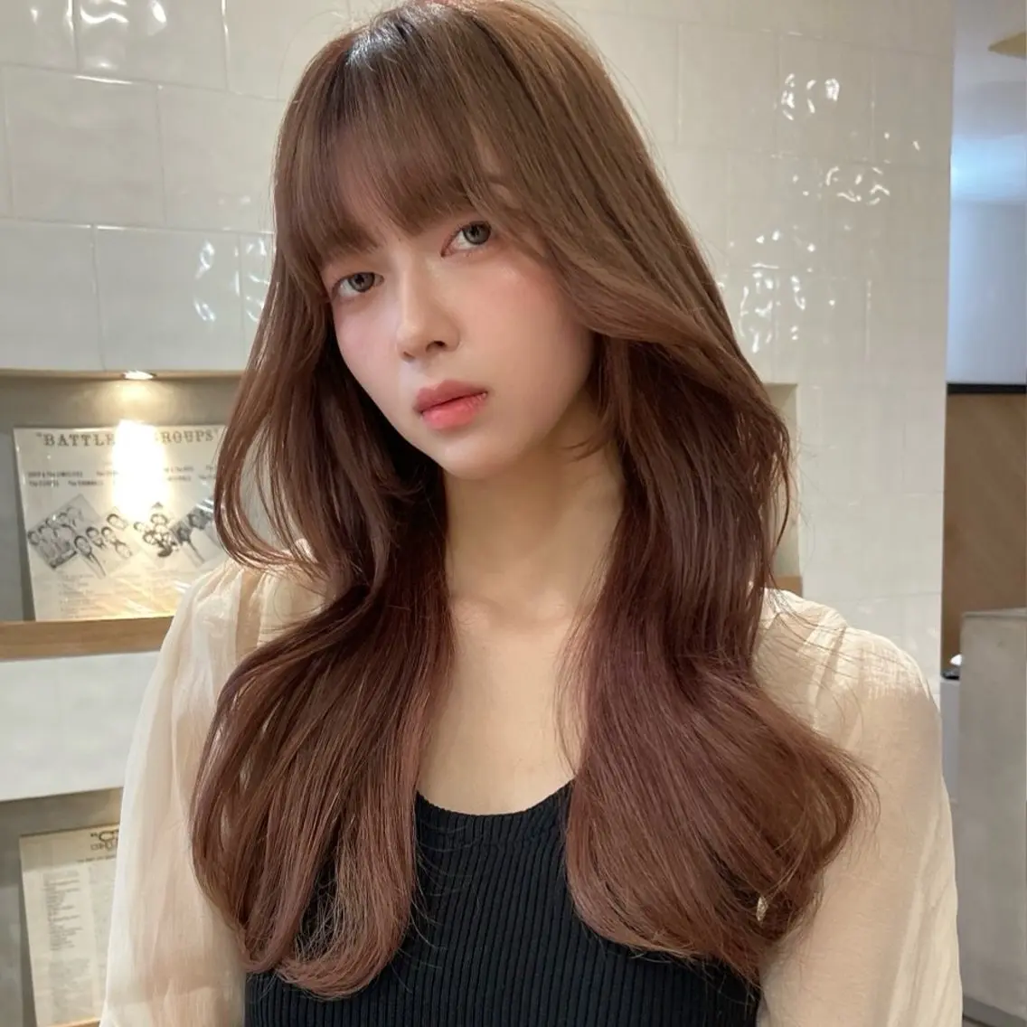 ロング カラー ベージュカラー ブリーチ ケアブリーチ ダブルカラー 髪質改善 ヘアカラー トリートメント 髪質改善/韓国ヘア 顔まわり特化yutoのヘアスタイル