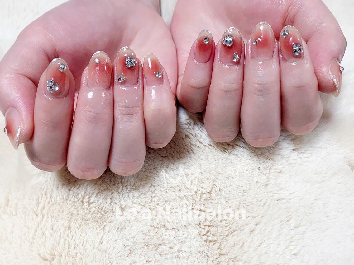 ショート カラー ネイル チークネイル Le’a NailSalonのネイルデザイン