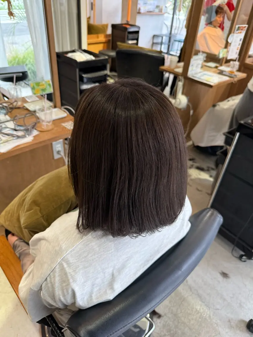 ミディアム カラー ブラウンカラー オリーブカラー ボブ FERIA池田/ 大達咲月のヘアスタイル