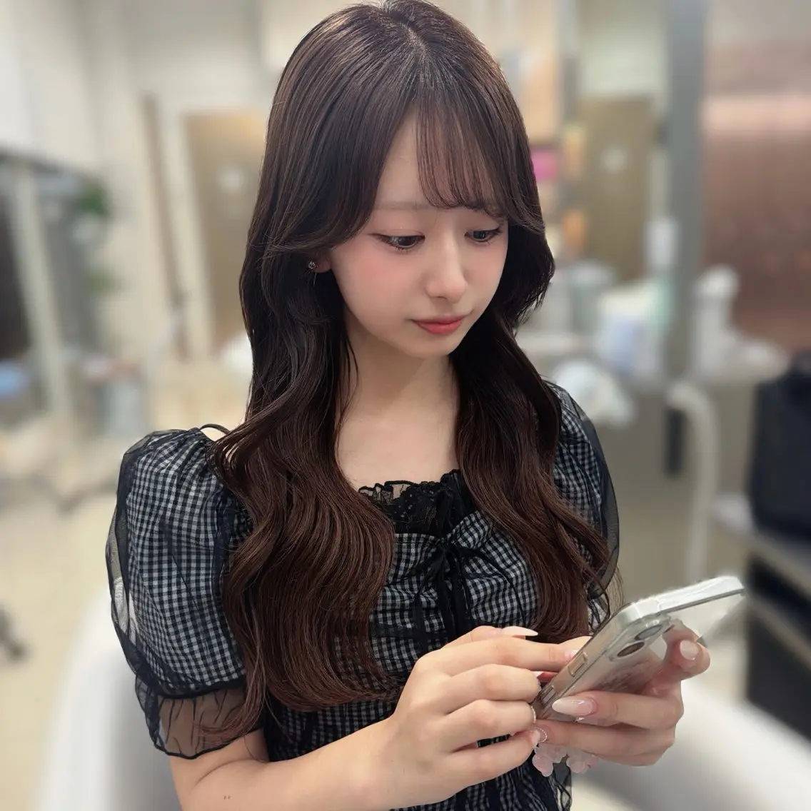 ⌇🩵学生限定🩵⌇ワンカラー➕小顔顔周りカット➕韓国風スタイリング🪿🎀お出かけ前にもぜひ🫶🏻🤍の写真