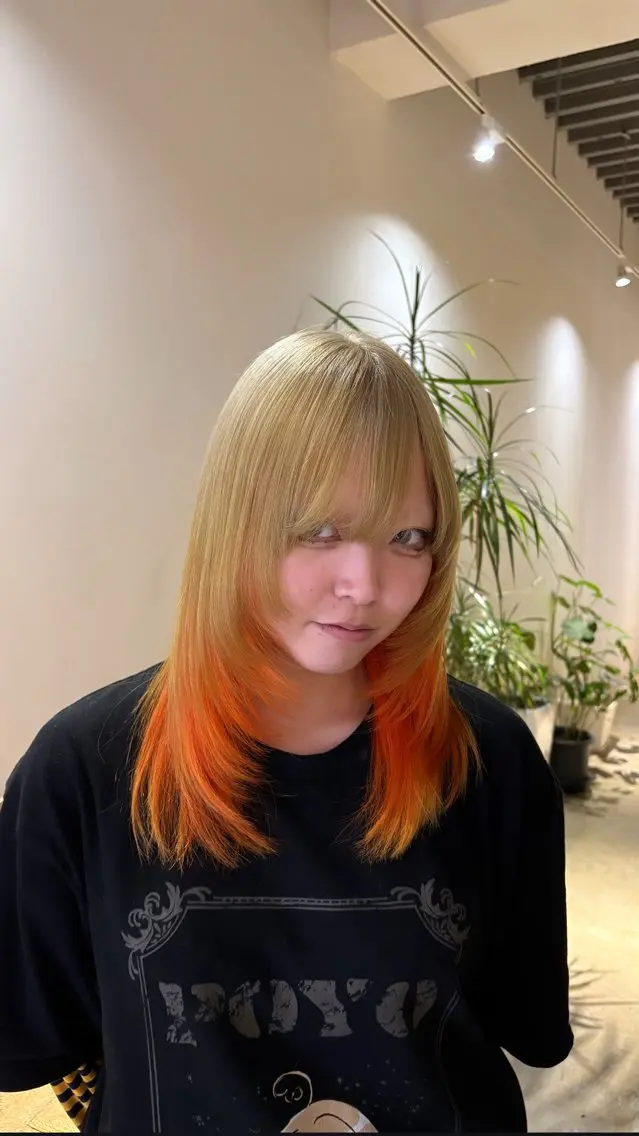 ミディアム レイヤーカット カット ヘアカラー まみ/レイヤーカット /暖色カラーのヘアスタイル