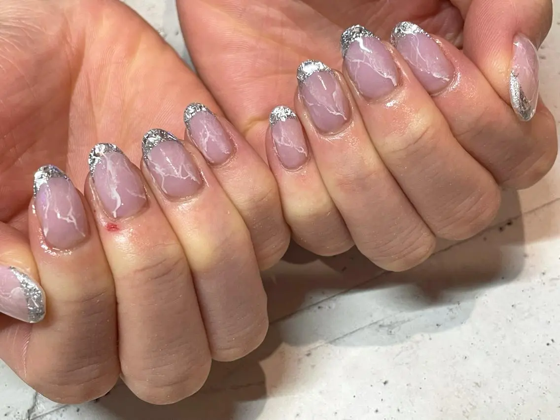 ネイル ハンドネイル 韓国/ワンホン/長さ 出しつけ放題🎀のネイルデザイン