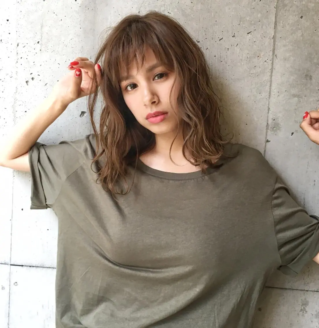 ミディアム カラー グレージュ カット ヘアカラー トリートメント 佐藤 高徳のヘアスタイル