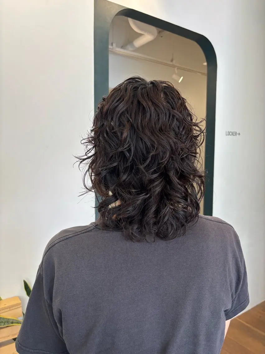 ミディアム パーマ ミディアムパーマ 外国人風カラー カット パーマ トリートメント ヘアセット ハードパーマ Rico💜のヘアスタイル