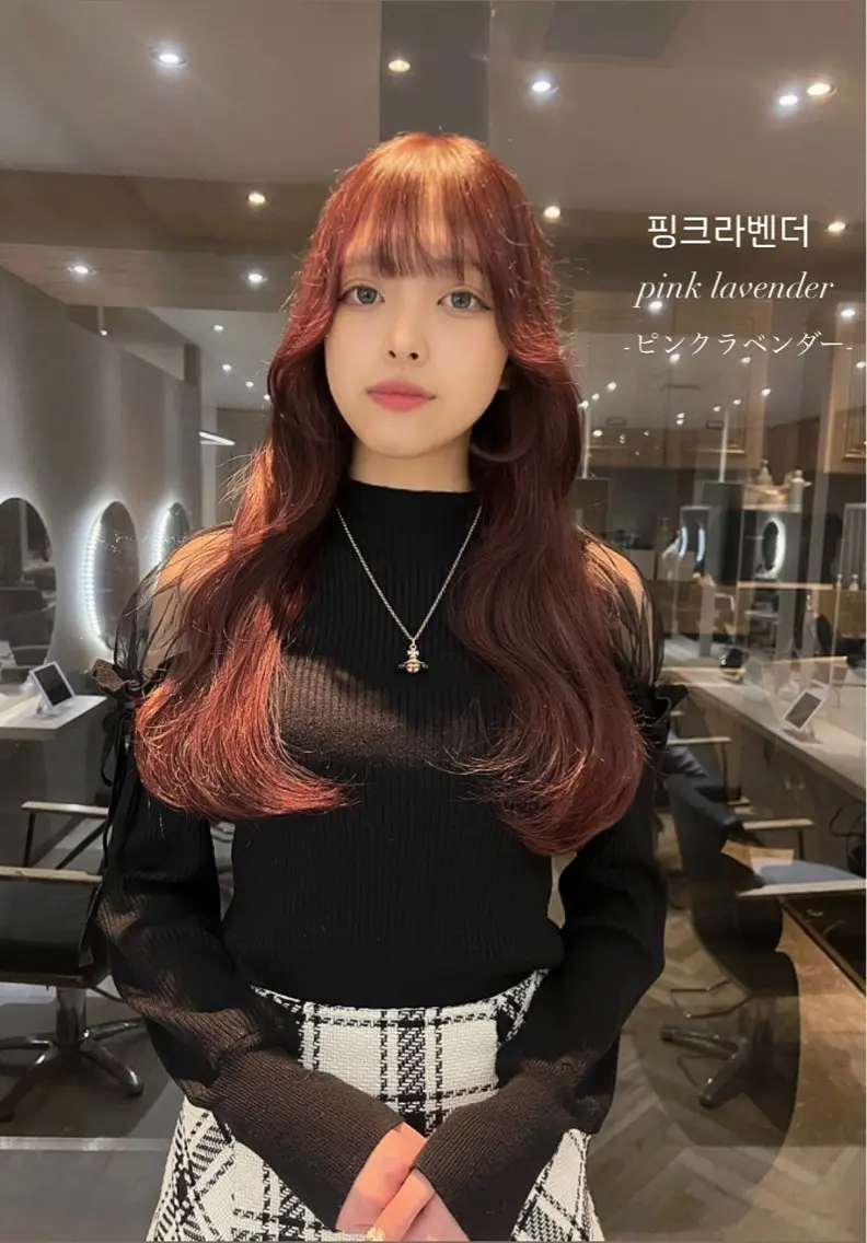 ロング カラー 韓国風ヘア ヘアカラー 韓国🇰🇷レイヤー 映える顔周り🩷のヘアスタイル