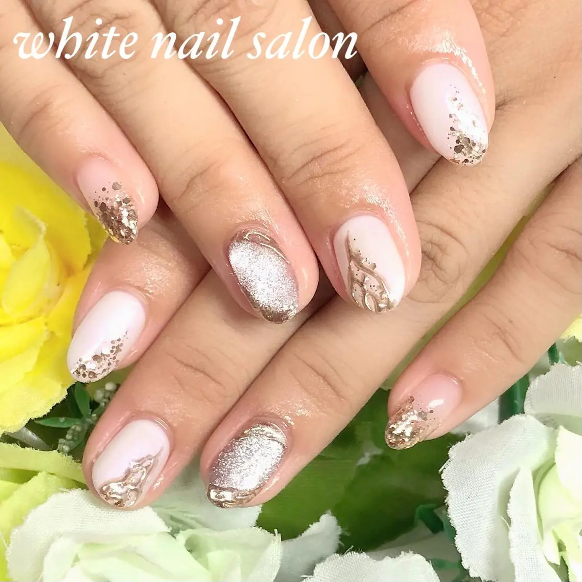 ネイル ジェルネイル ハードジェル 持ち込み ソフトジェル ハンドネイル white nail salonのネイルデザイン