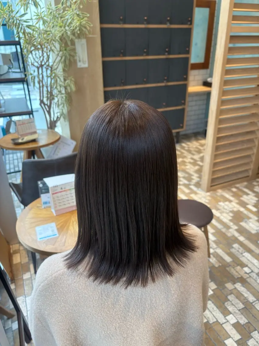 セミロング カット ヘアカラー トリートメント ノンダメージカラー/ ボブ/RINのヘアスタイル