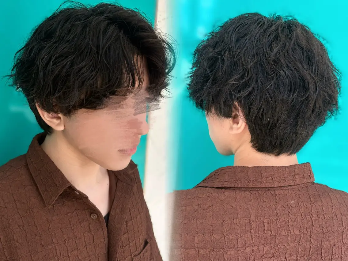 ショート パーマ メンズ カット パーマ ミドウチ アヤカのヘアスタイル