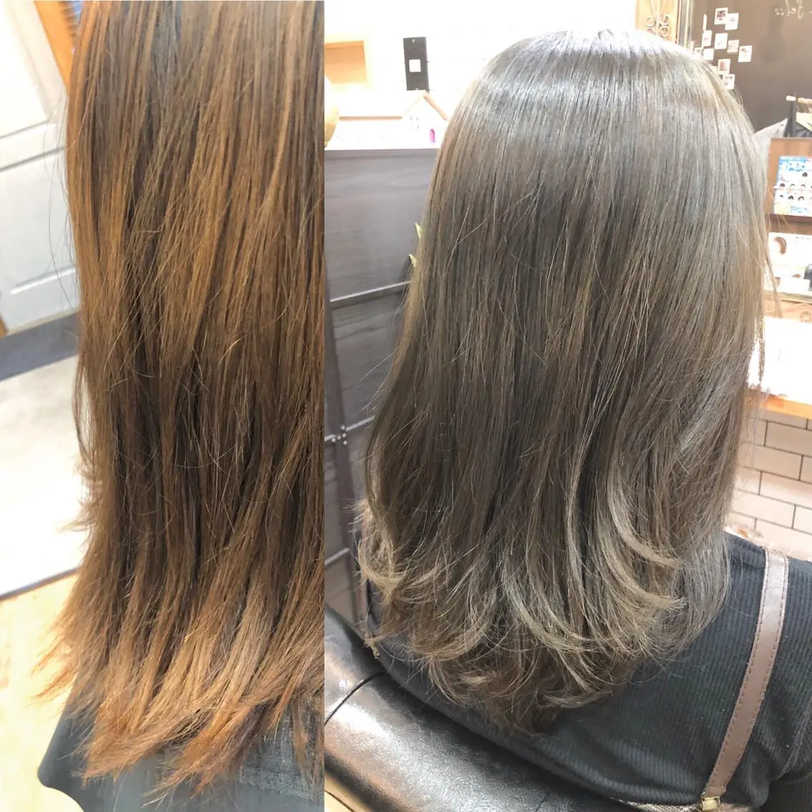 ミディアム カラー ヘアカラー トリートメント THREE 関根大のヘアスタイル