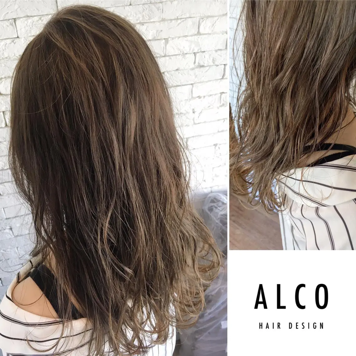 セミロング カラー ワタイショウタ 髪質改善✨眉毛サロンのヘアスタイル