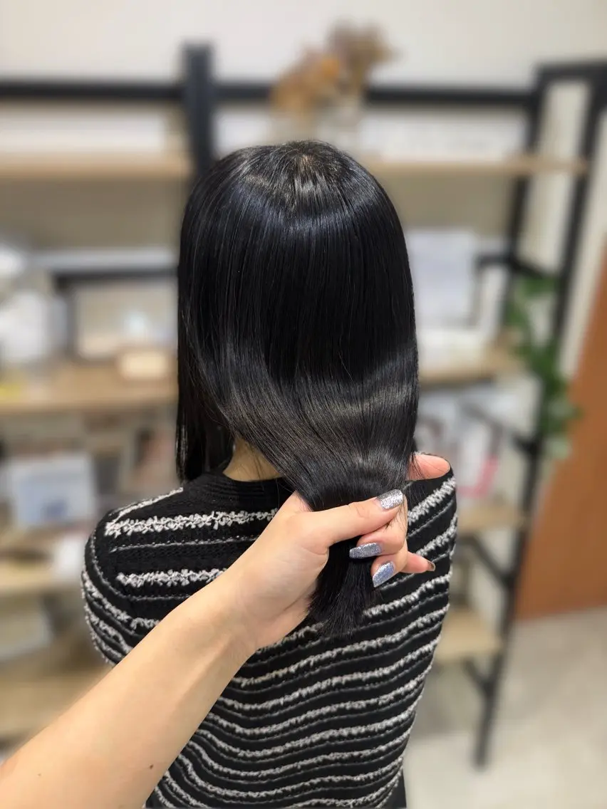 セミロング 縮毛矯正 藤田 紋芽 Jr.stylistのヘアスタイル