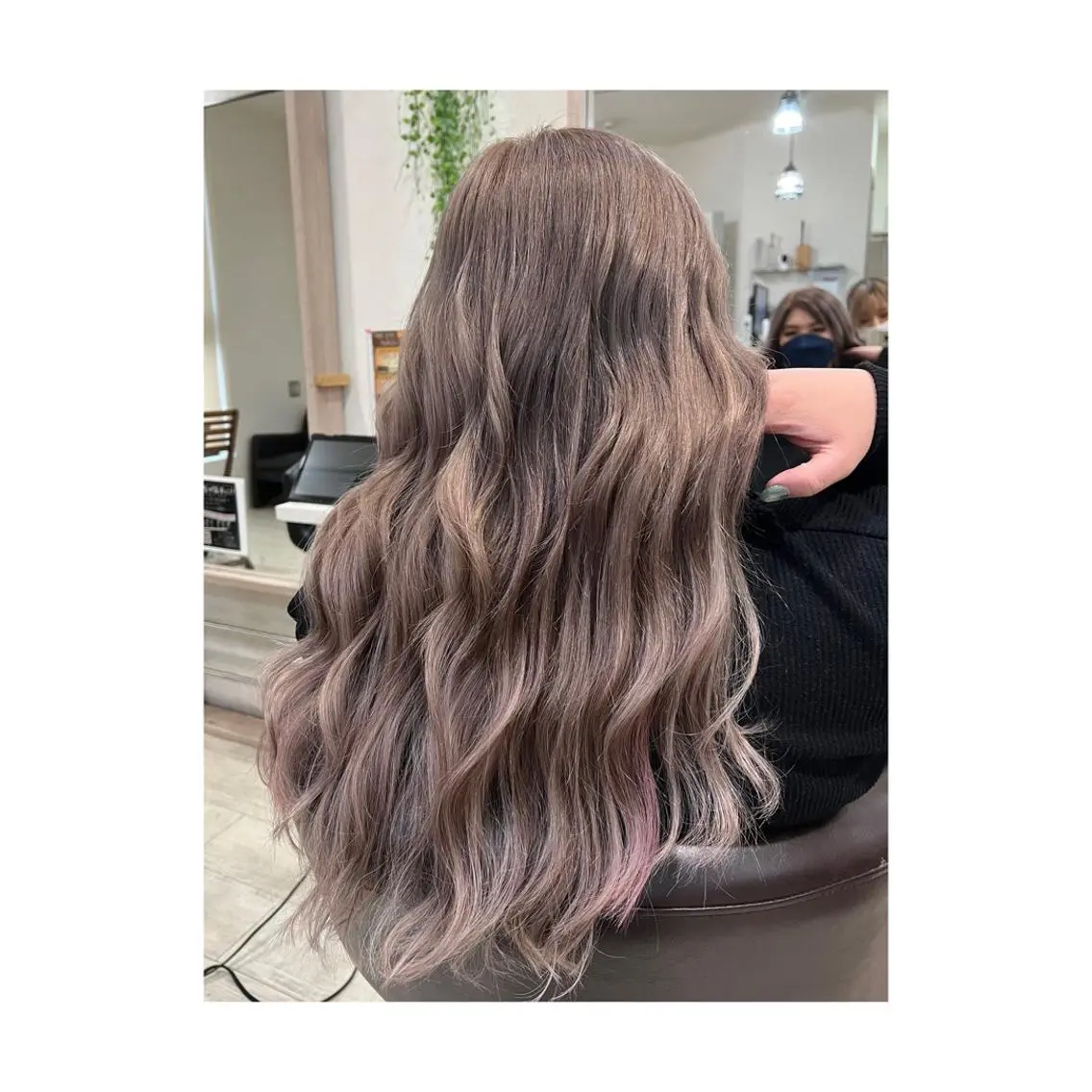 ロング カラー シールエクステ ダブルカラー エクステ ヘアカラー エクステ KR2S× 亜以加のヘアスタイル