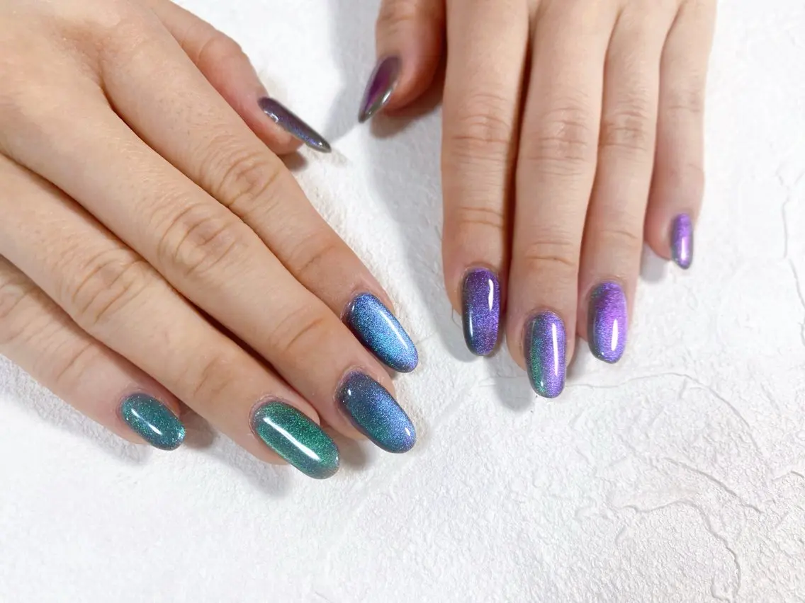 ネイル オーロラネイル フットネイル フレンチネイル ジェルネイル 韓国ネイル ハンドネイル kiki nail たまプラーザのネイルデザイン