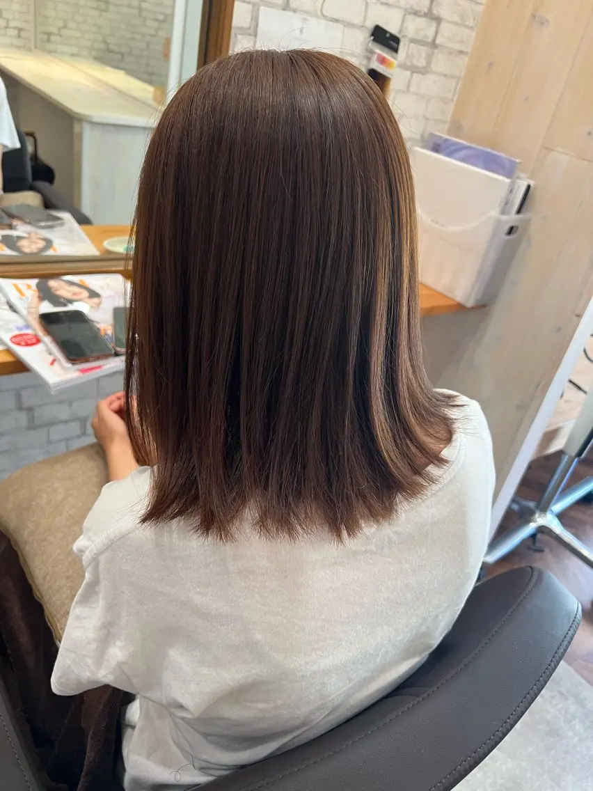 ミディアム ヘアカラー 谷川 一貴のヘアスタイル