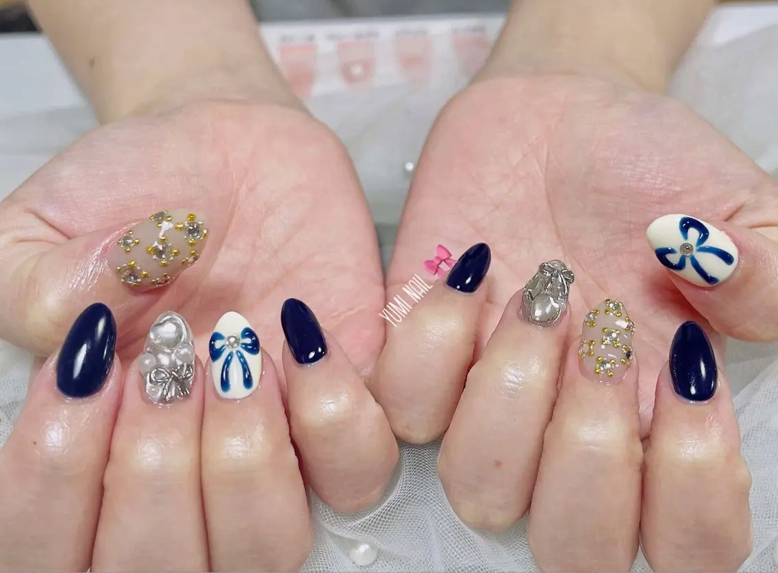 ネイル ハンドネイル 𝐲𝐮𝐦𝐢🎀 長さ出しデザイン専門のネイルデザイン