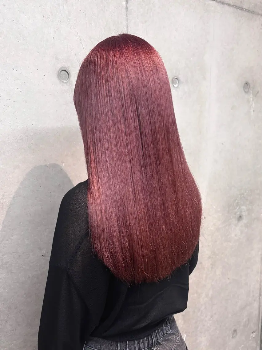 ロング カラー ラベンダーカラー ピンクカラー ピンクラベンダー ヘアカラー シンバヒナノ/パーマ レイヤー/髪質改善のヘアスタイル