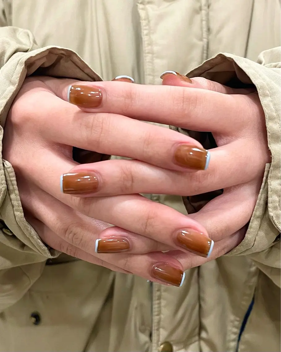 ネイル ブラウン nailsalon amity🌿池田のネイルデザイン