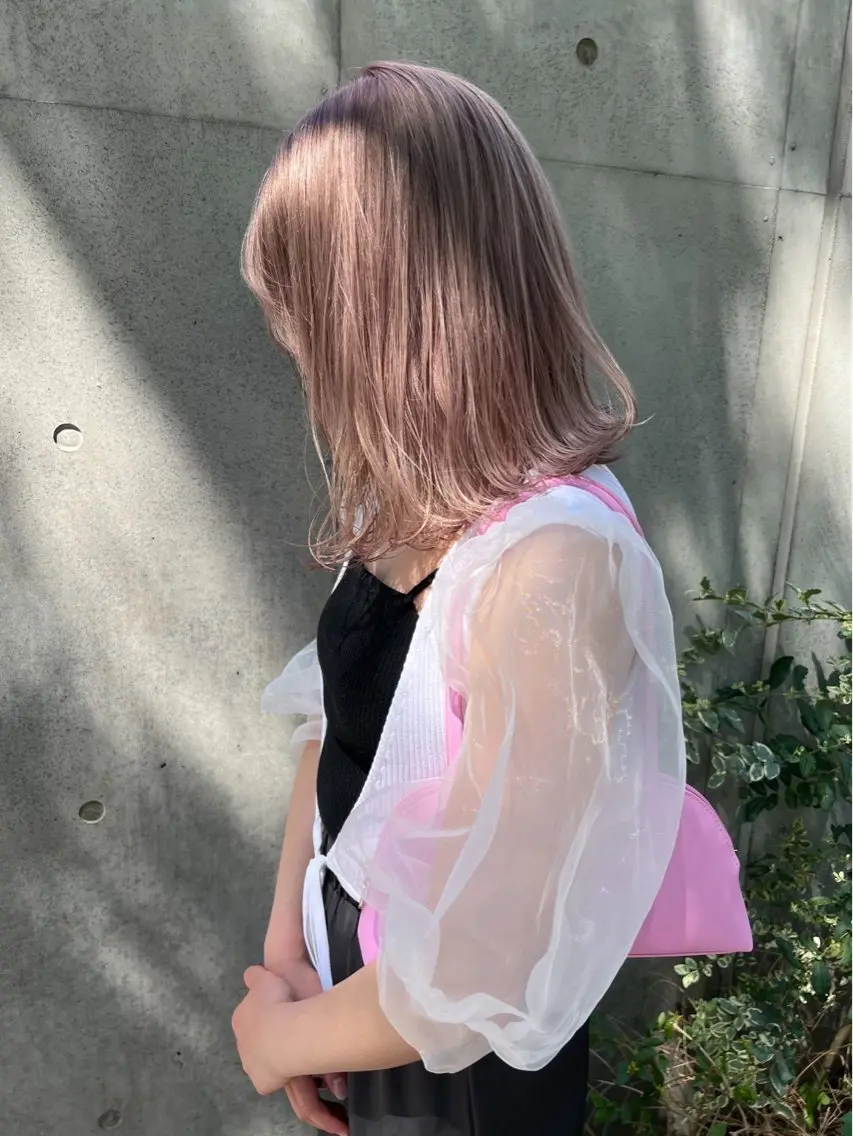 セミロング カラー ブリーチ ヘアカラー サイトウ ダイチのヘアスタイル