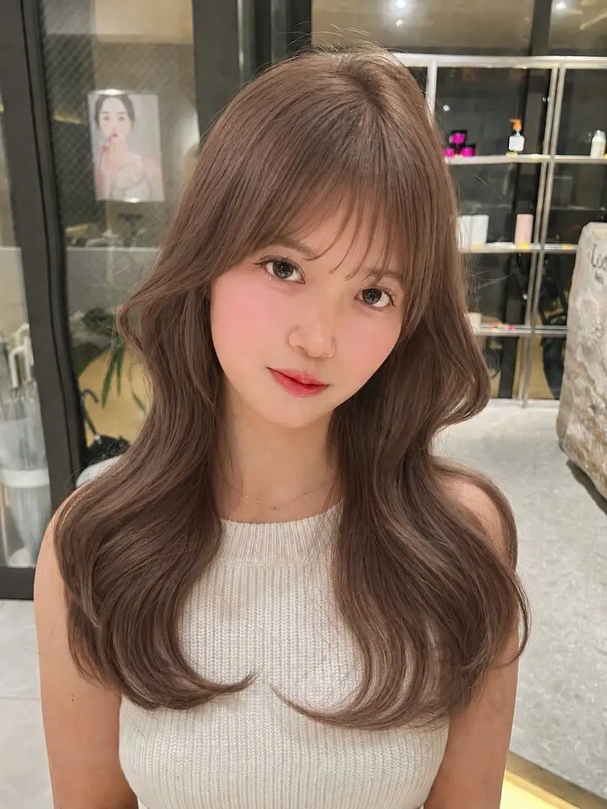 ロング カット ヘアカラー トリートメント 博多ベージュ 🐻松井傑のヘアスタイル