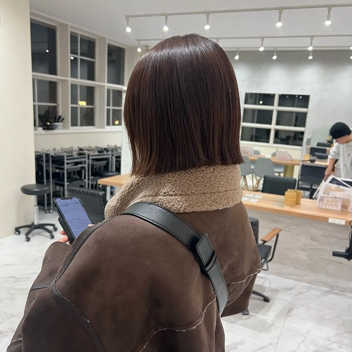 ショート カラー パーマ ボブ 似合わせカット 縮毛矯正 カット ヘアカラー 縮毛矯正 YUUKI/ミニボブ ボブ/髪質改善のヘアスタイル