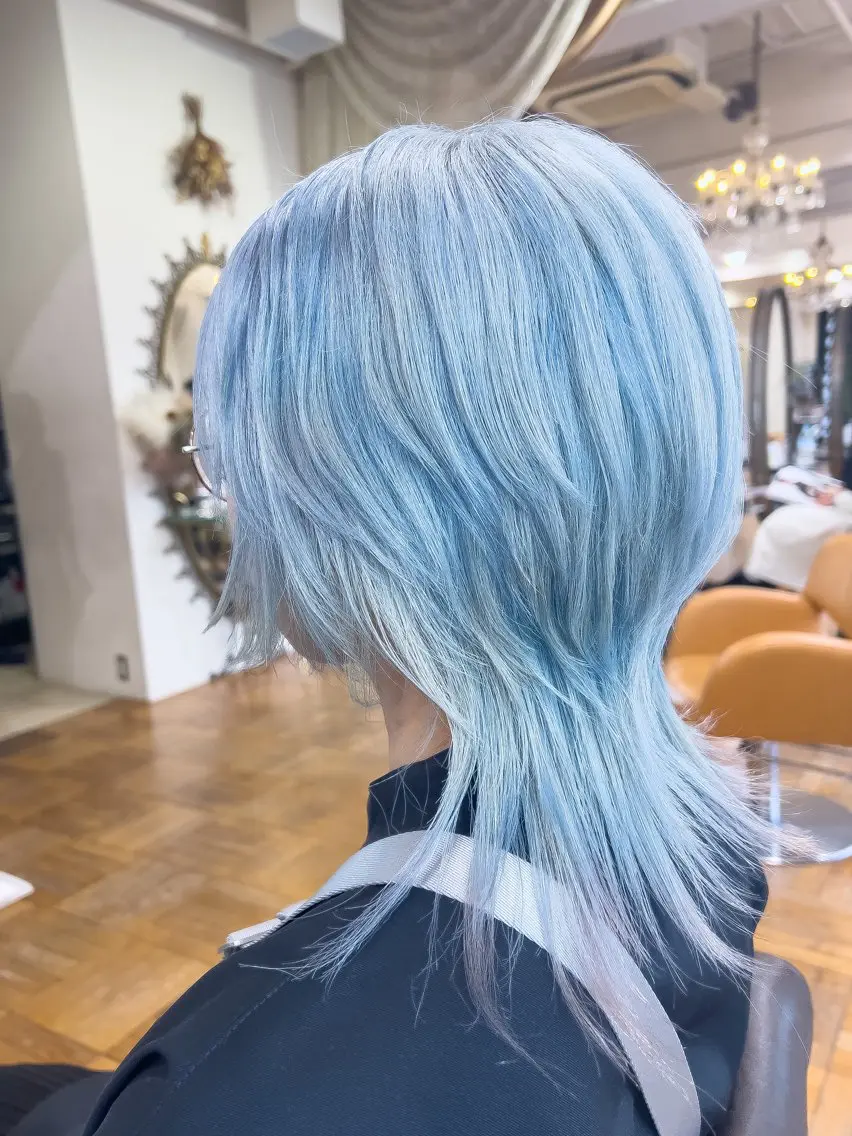 ミディアム ✨デザインカラー✨ ハイトーン　森貴章のヘアスタイル