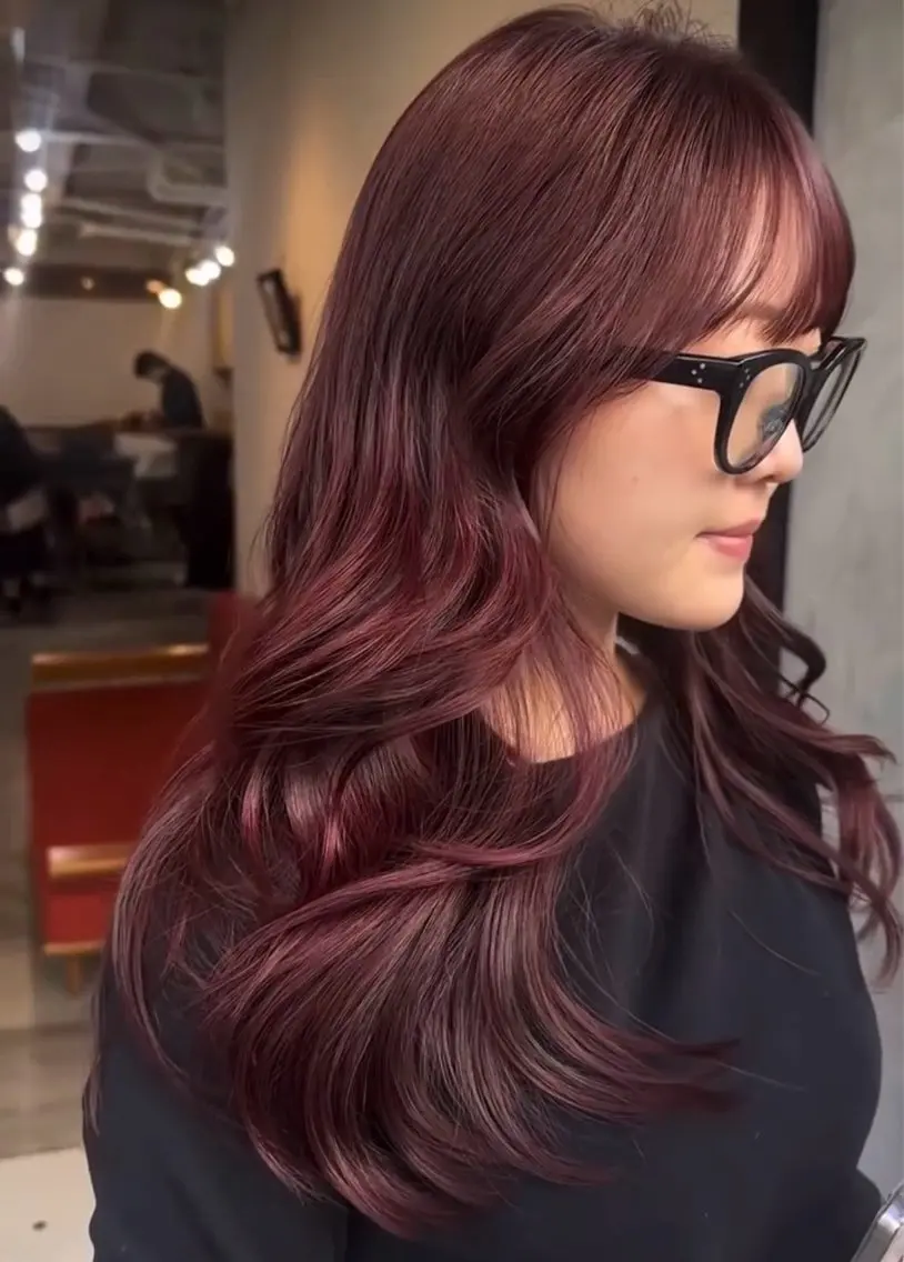 ロング カラー ヘアカラー トリートメント momona english okのヘアスタイル