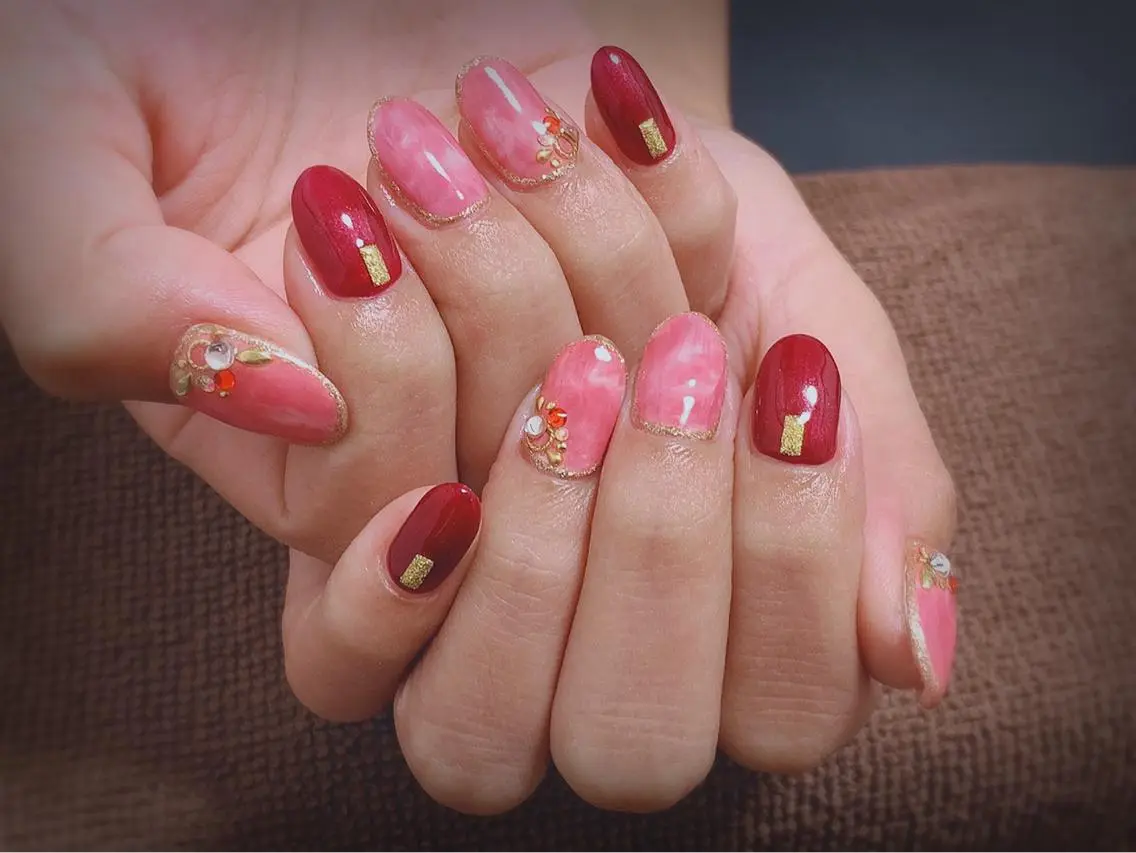 ネイル ボルドー 💎JADE💎 安田沙也香のネイルデザイン