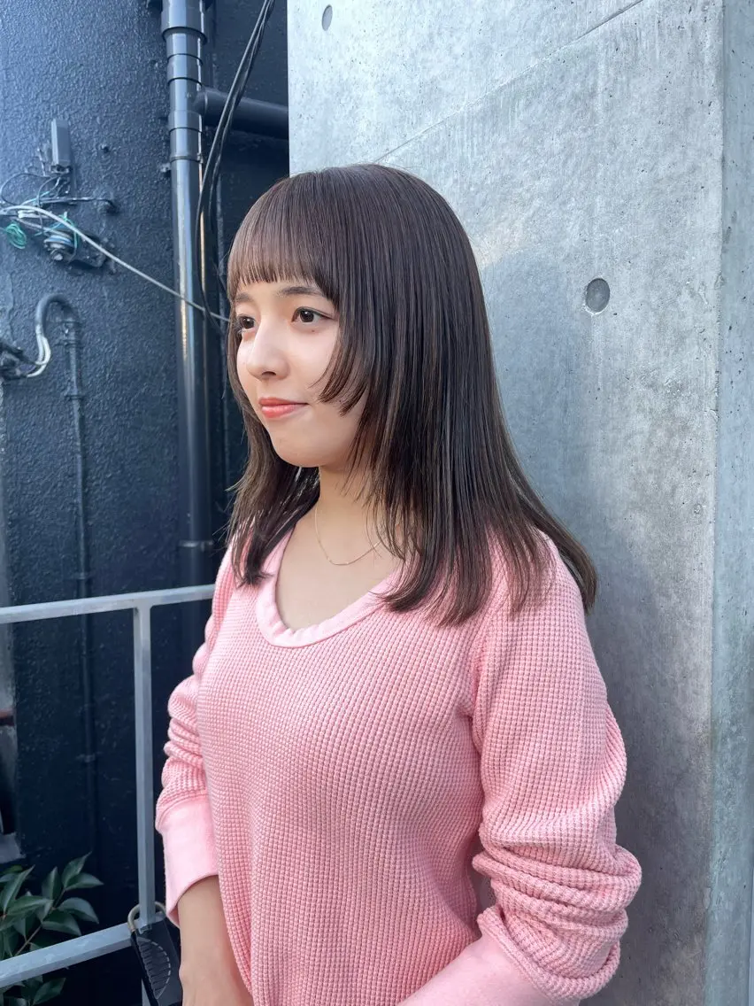 ミディアム カット ヘアカラー トリートメント 佐伯 和佳のヘアスタイル