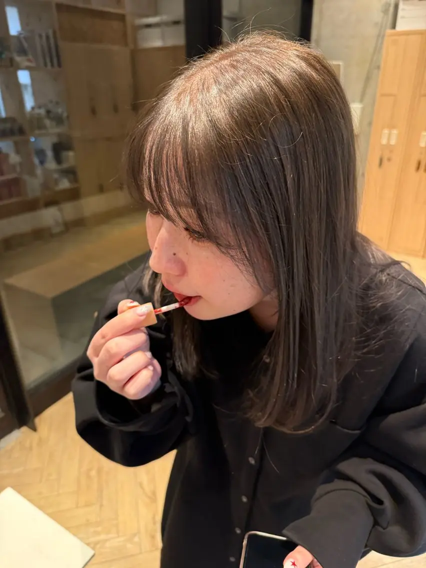 ミディアム カラー ベージュカラー オリーブベージュ カット ヘアカラー トリートメント 🎀暖色カラー/艶 ヘア/Anzu🎀のヘアスタイル