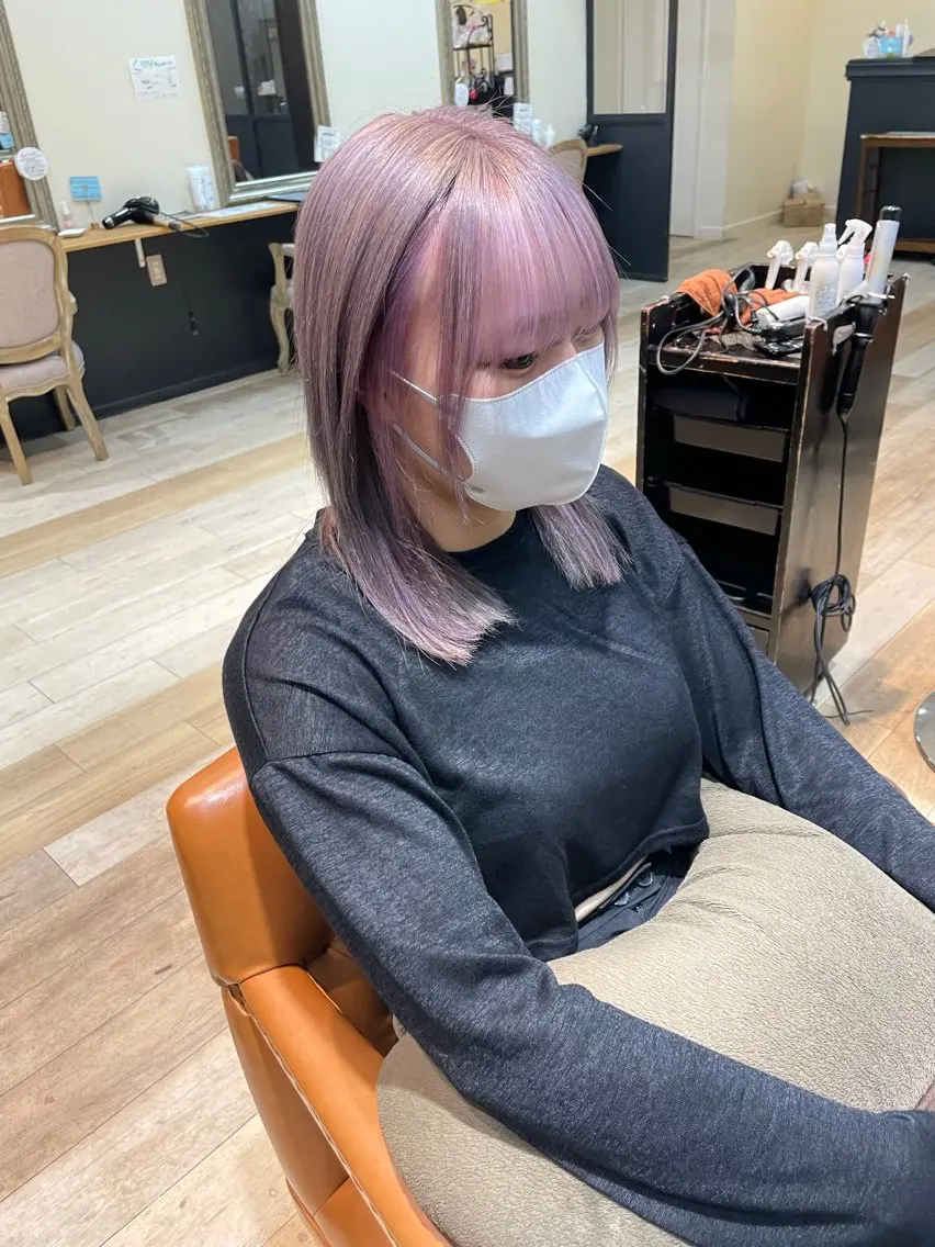 ミディアム カラー ブリーチ カット ヘアカラー Hikari 髪質改善🩵ᩚ🫧のヘアスタイル
