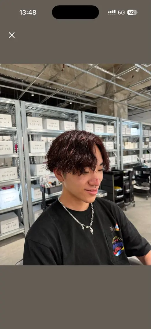 ショート カラー パーマ メンズ 久富 飛義のヘアスタイル
