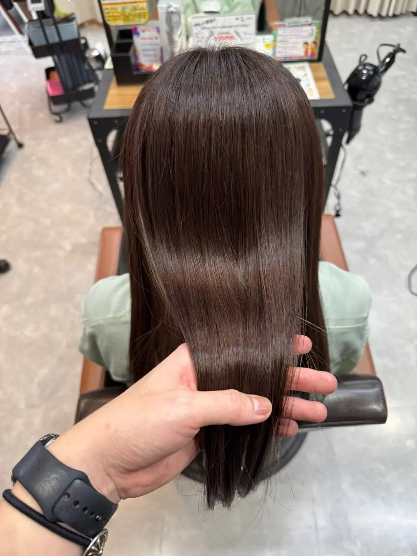 ロング カット 縮毛矯正 吉田 剛のヘアスタイル