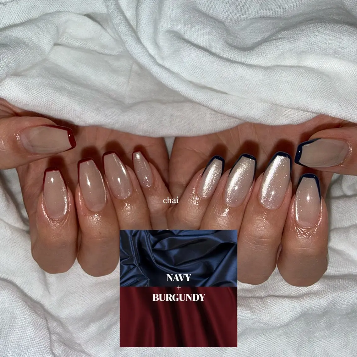 ネイル フレンチネイル マグネットネイル ハンドネイル chai nail + eye📍鶴橋のネイルデザイン