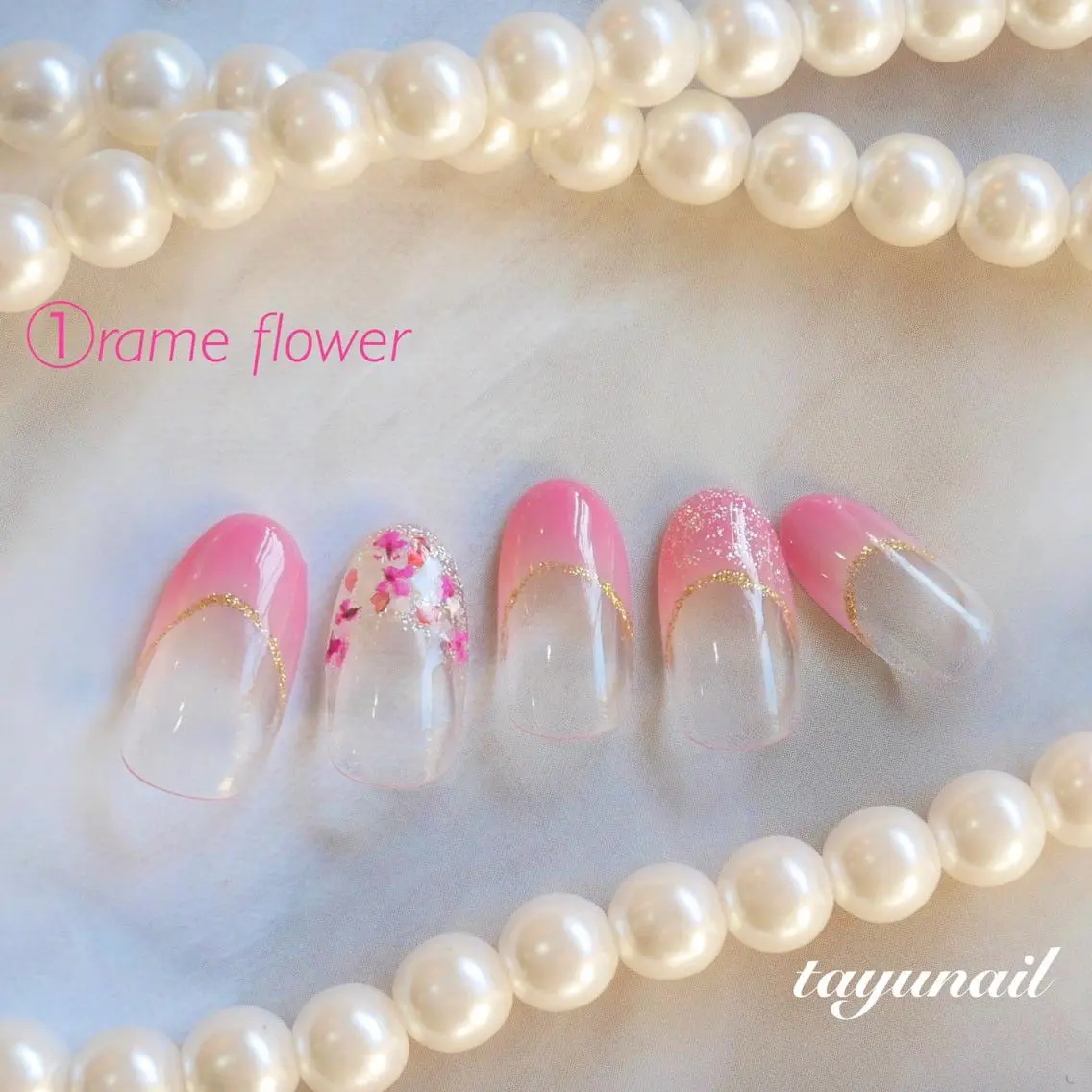 ネイル アートネイル ブルー フラワーネイル フットネイル フレンチネイル ネイルサロン 【たゆnail】のネイルデザイン