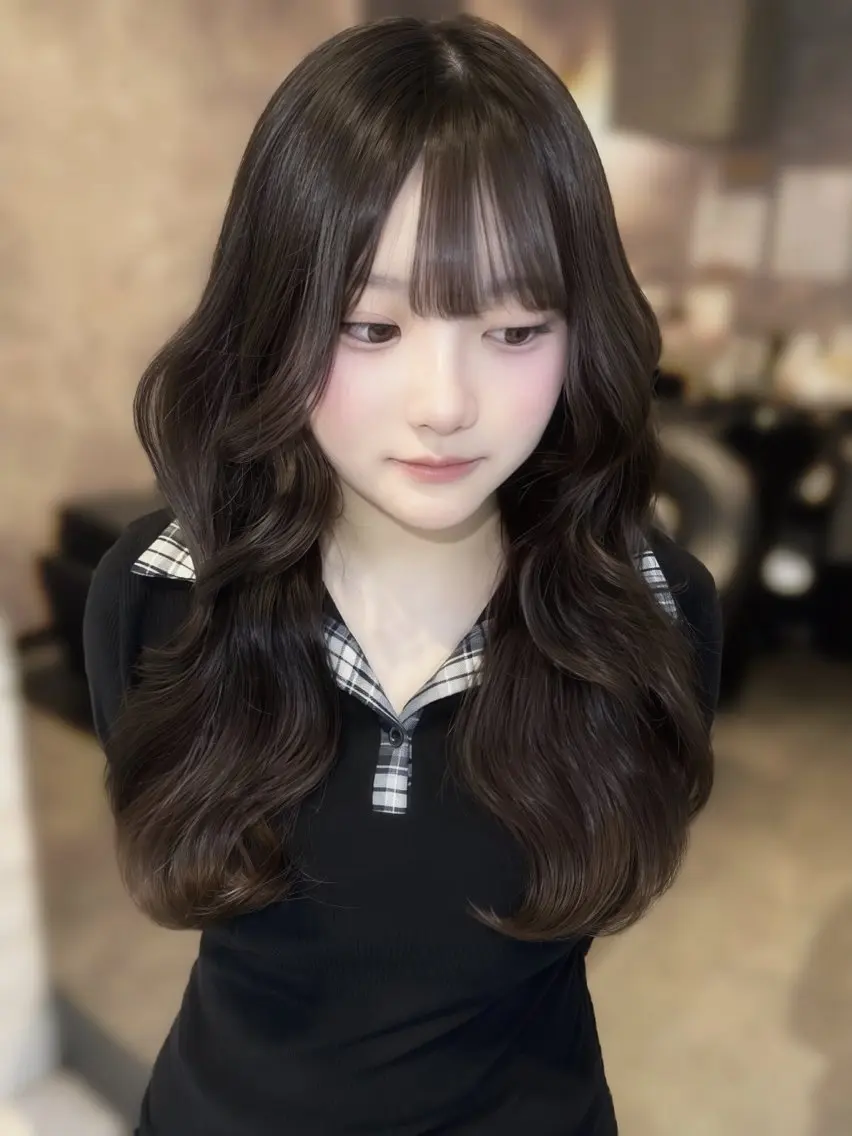 ロング カラー ヘアカラー トリートメント 💎あおい💎大宮 🦋ワンカラー🦋のヘアスタイル