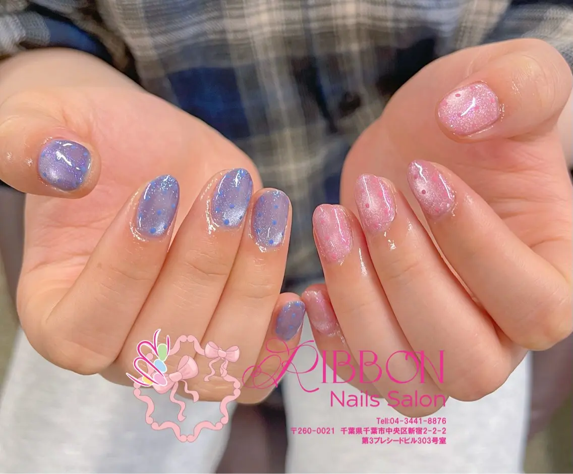 ネイル フレンチネイル ジェルネイル マグネットネイル 持ち込み ニュアンスネイル ハンドネイル Ribbonnail salonのネイルデザイン