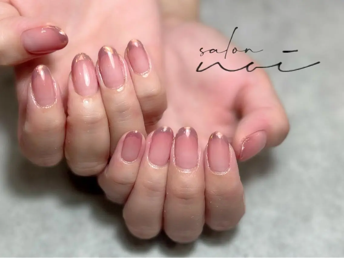 ネイル フレンチネイル ミラーネイル ハンドネイル salon noiのネイルデザイン