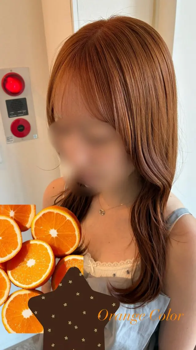 カラー ブリーチ ブラウンカラー ダブルカラー ブリーチなしカラー オレンジ ヘアカラー お褒めの口コミ多数✨ 美髪カラー/浦本冴絵のヘアスタイル