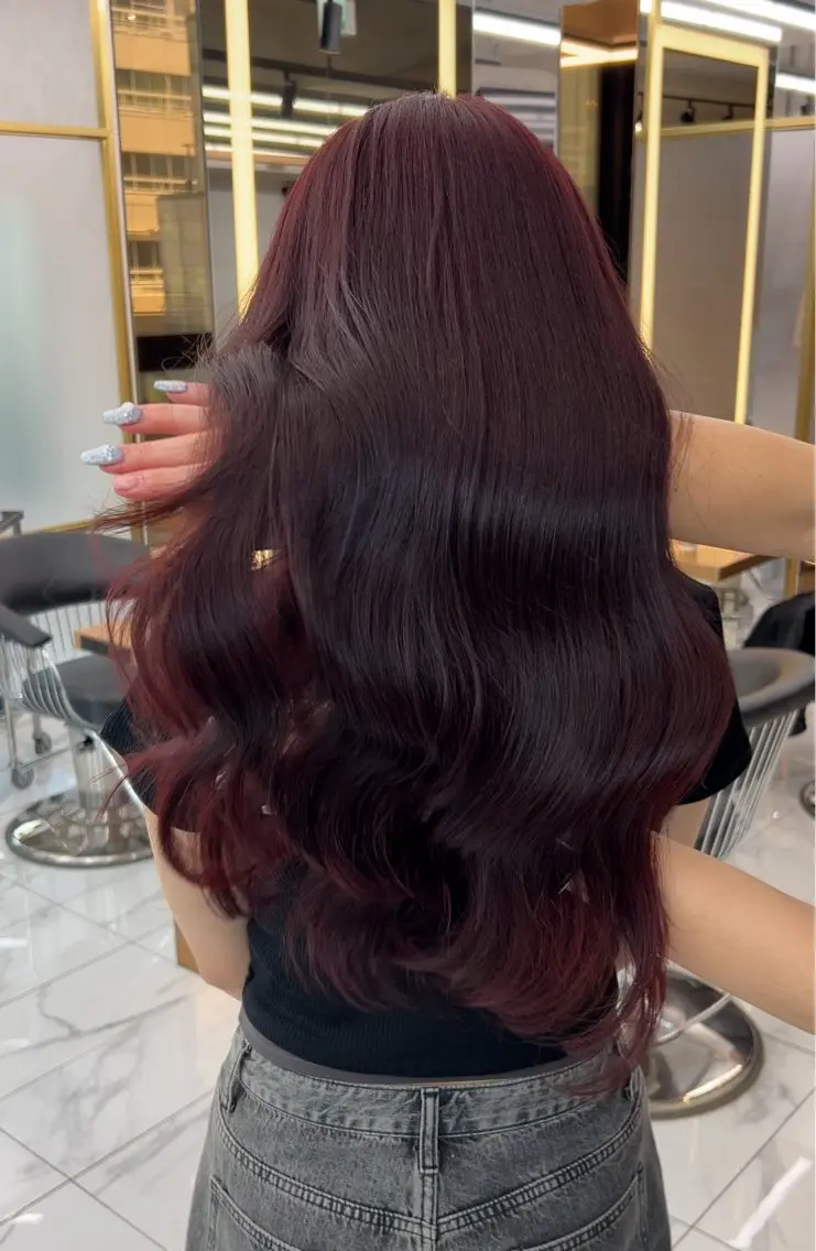 ロング カラー 𝑨𝑲𝑶 🍒/ 暖色カラーのヘアスタイル